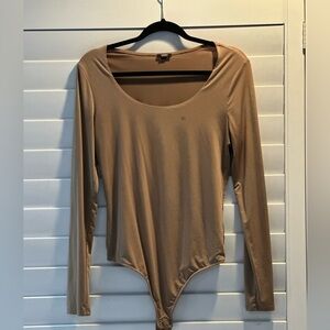 Express Tan Scoop Neck Bodysuit